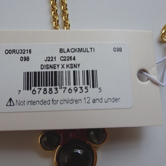 New Disney x Kate Spade Minnie Mouse Necklace Pendant Goldtone With Dust Bag - Picture 12 of 12